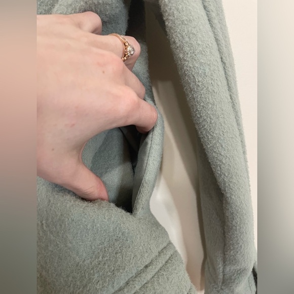 Joie Anthropologie Soft Fleece Boxy Shacket in Sage Green - Picture 7 of 9